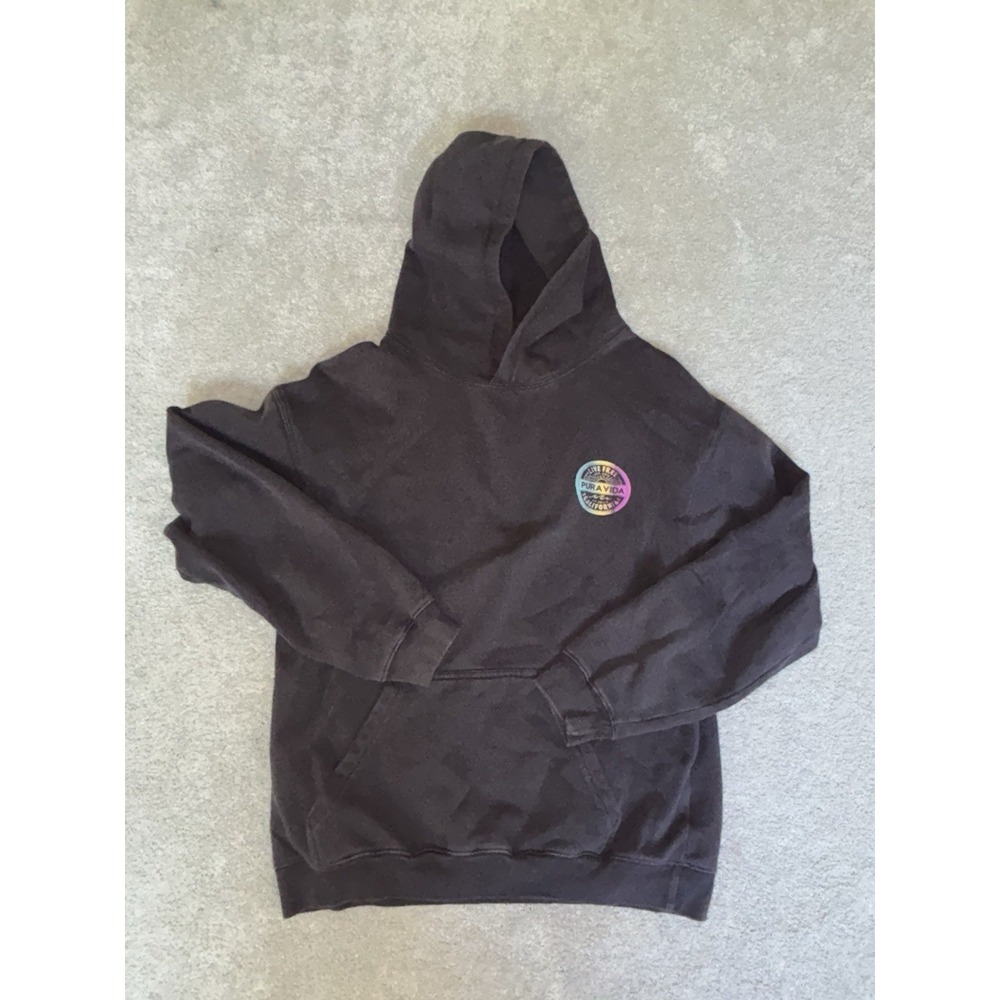 PuraVida Gray Hoodie Hooded Logo Sweatshirt Women's M